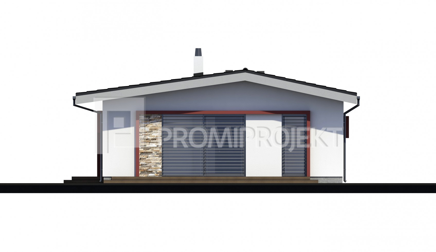 projekt pre bezbariérový bungalov Laguna 422, pohľad, zrkadlový 3, P