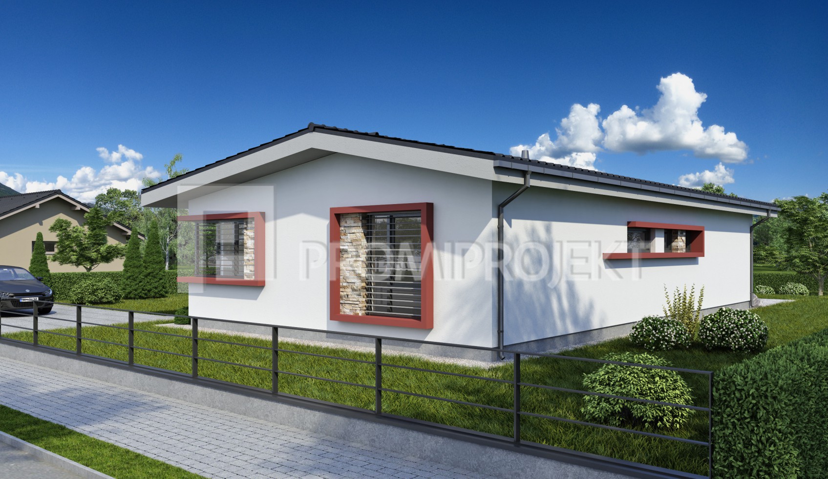 projekt pre jednoduchý bezbariérový bungalov Laguna 422, vizuál 2, P